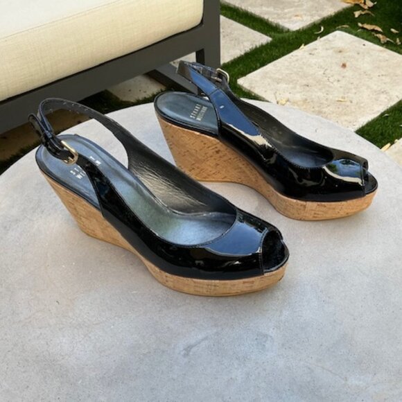Stuart Weitzman Black Wedge - Picture 2 of 5